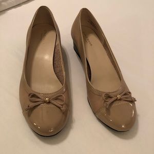 Nude Cole Haan wedge dress shoe